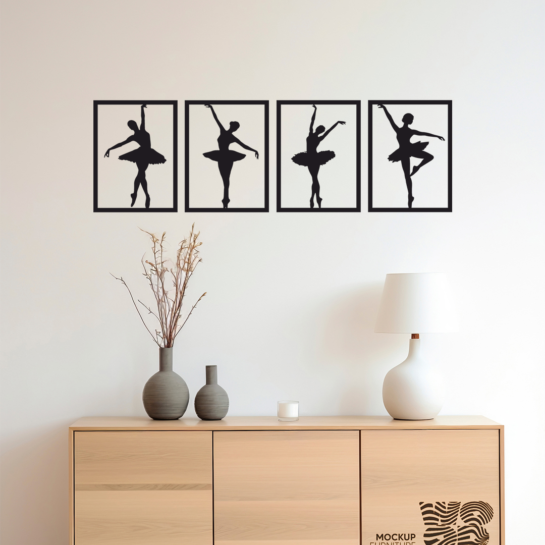 BALLERINA BALLET DANCER METAL WALL ART