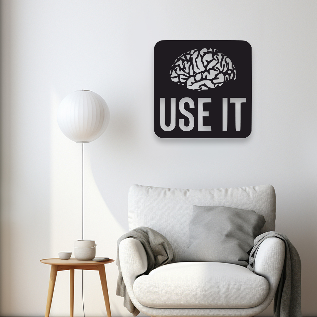 BRAIN USE METAL WALL ART