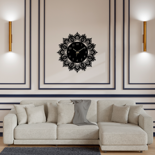 MANDALA CLOCK METAL WALL ART