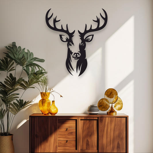 DEER FACE METAL WALL ART