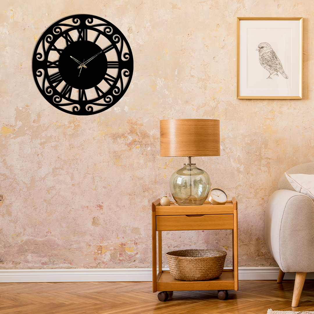 ROMAN ROUND CLOCK METAL WALL ART