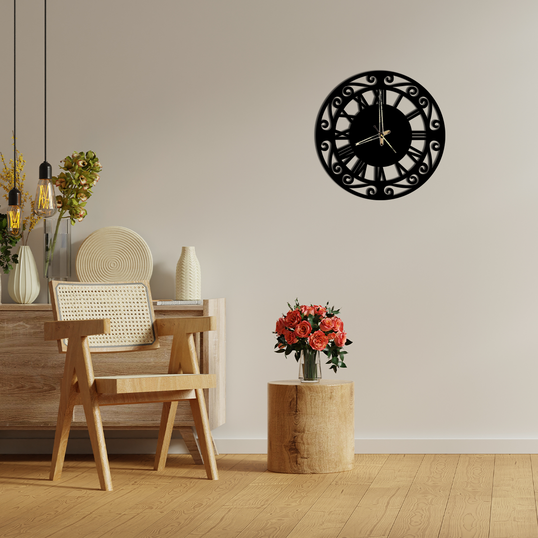 ROMAN ROUND CLOCK METAL WALL ART