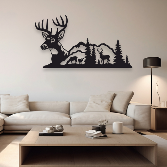 DEER MOUNTAIN NATURE METAL WALL ART