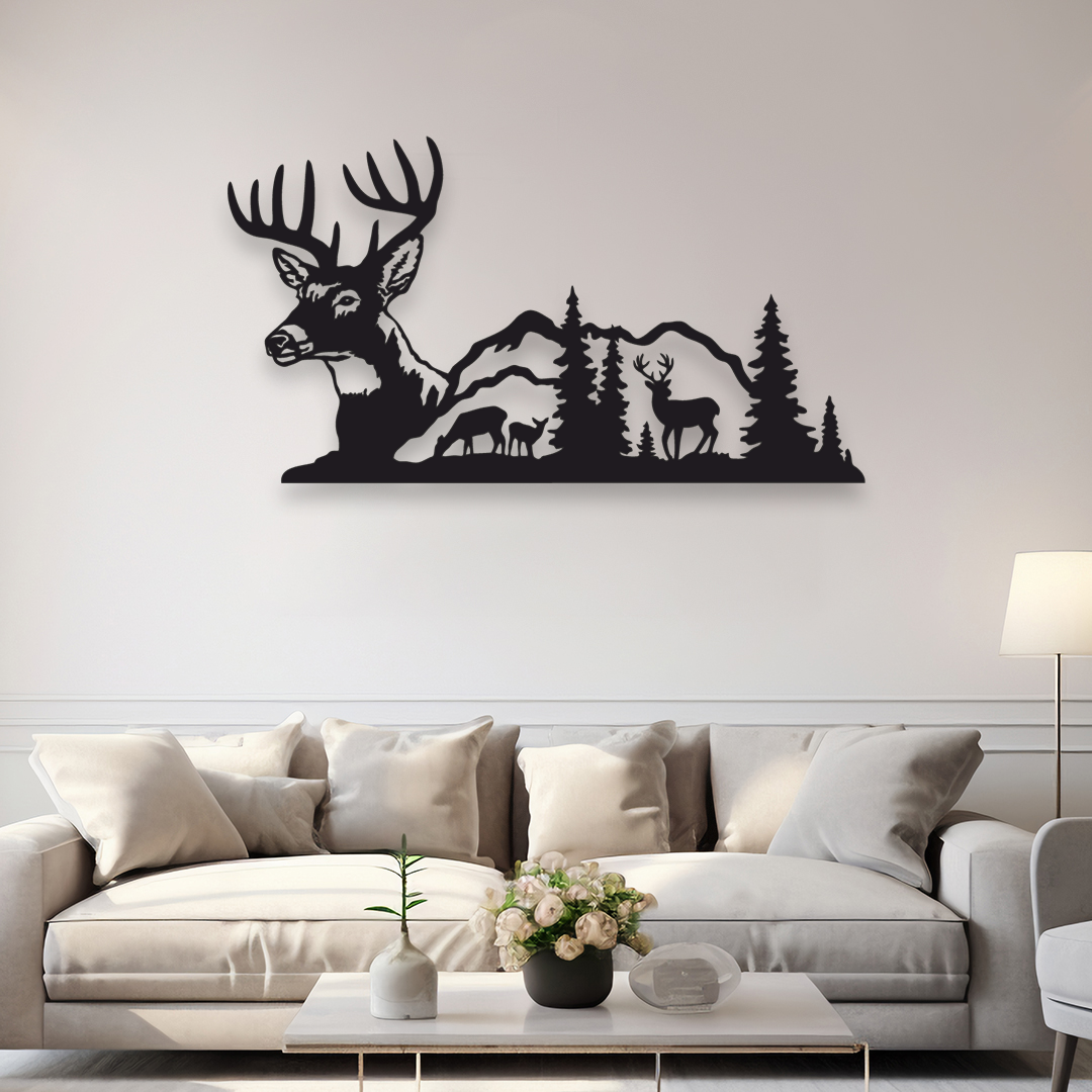 DEER MOUNTAIN NATURE METAL WALL ART