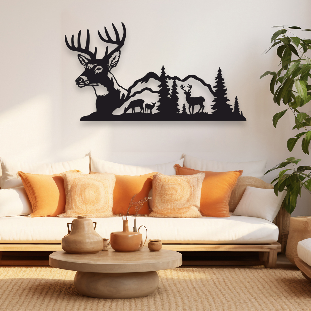 DEER MOUNTAIN NATURE METAL WALL ART