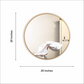 Matte Polish Golden Bordered Minimalist Round Wall Mirror