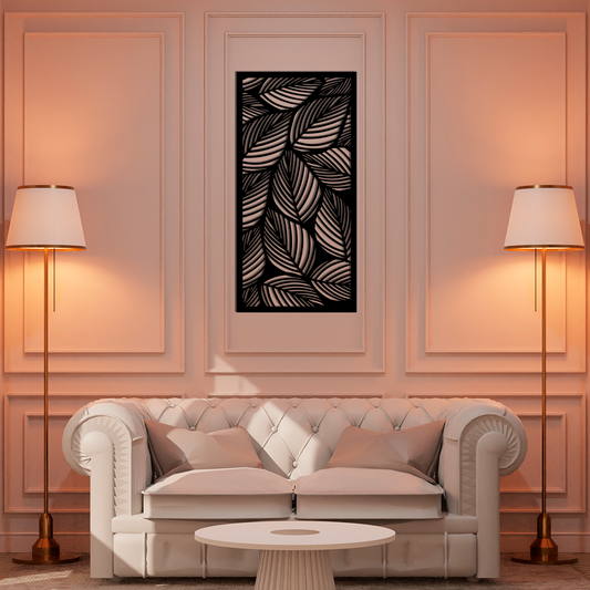 DECORATIVE LEAVES PATTERN METAL WALL ART