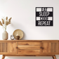 EAT SLEEP CODE REPEAT METAL WALL ART