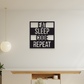 EAT SLEEP CODE REPEAT METAL WALL ART