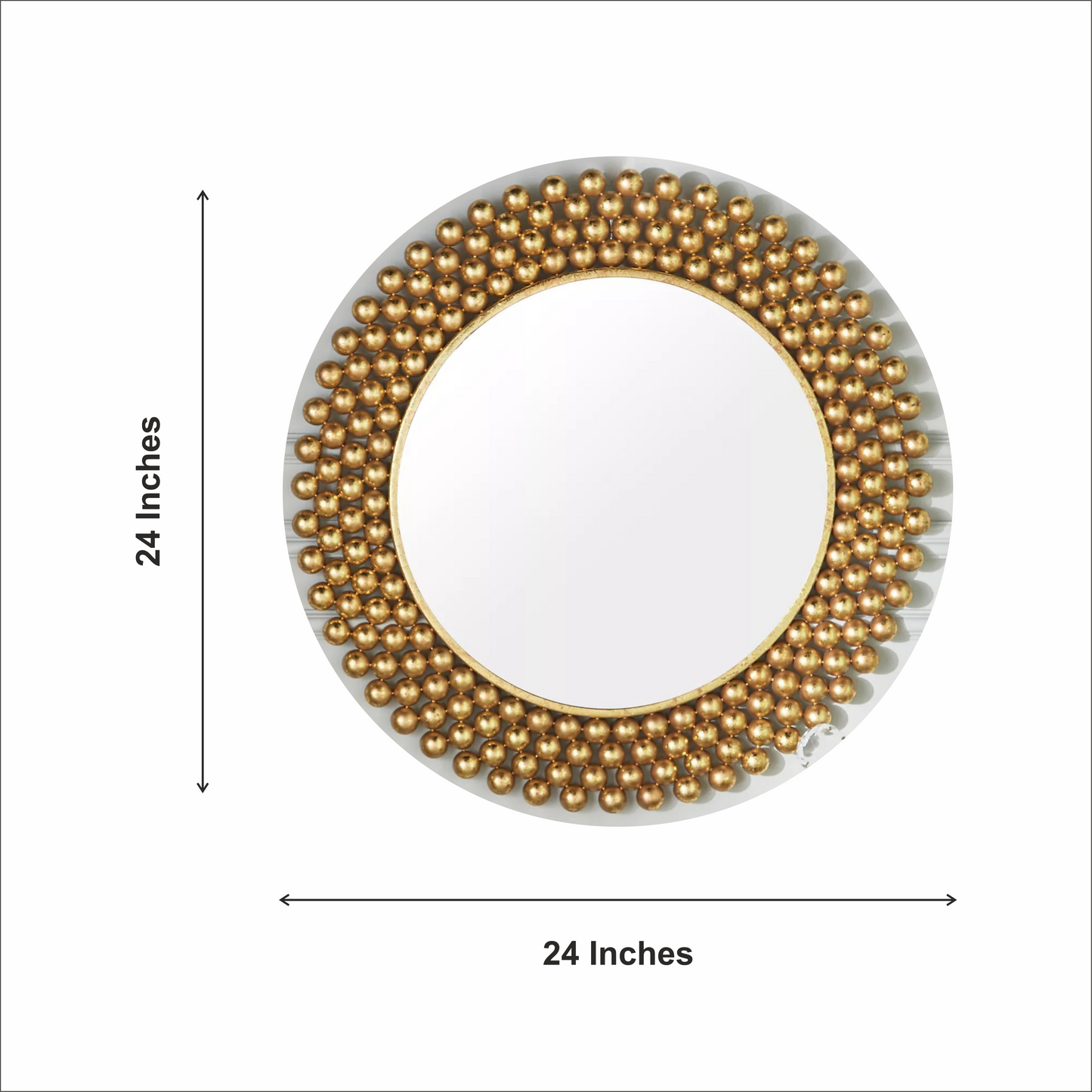 METAL MASTERY Stainless Steel Golden Finished Decorative Iron Mirror