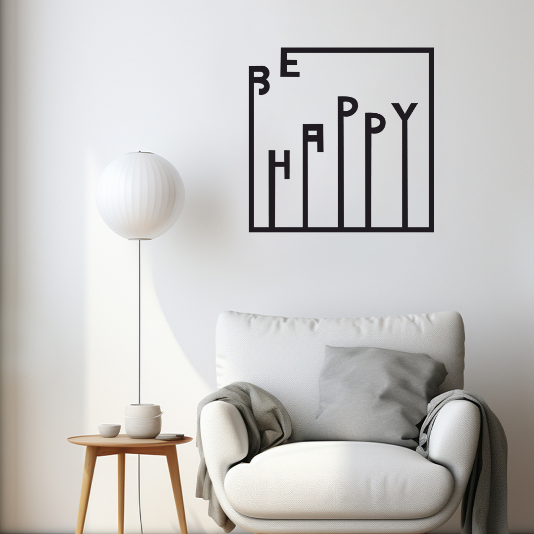 BE HAPPY QUOTES METAL WALL ART