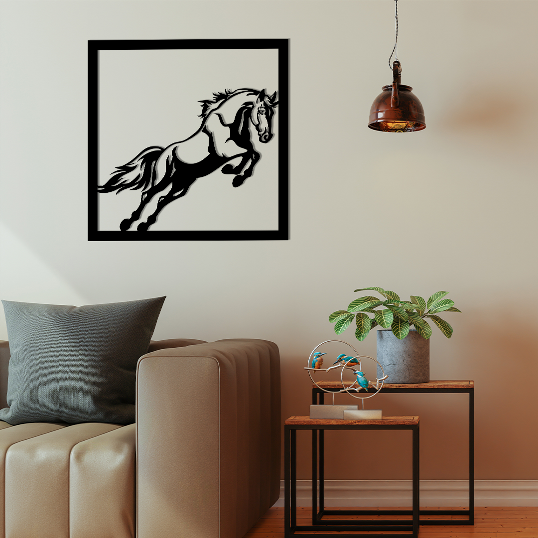 JUMPING HORSE METAL WALL ART