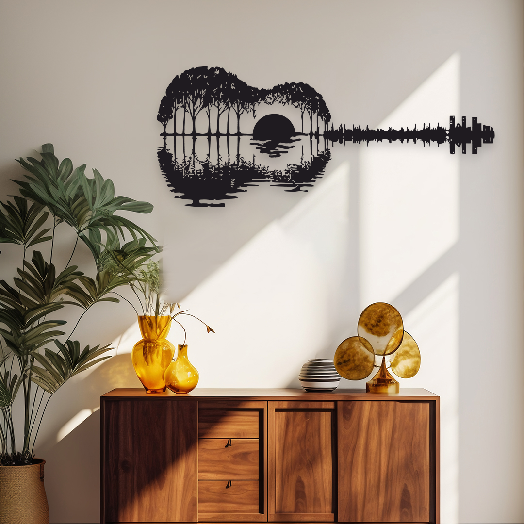 GUITAR TREE METAL WALL ART