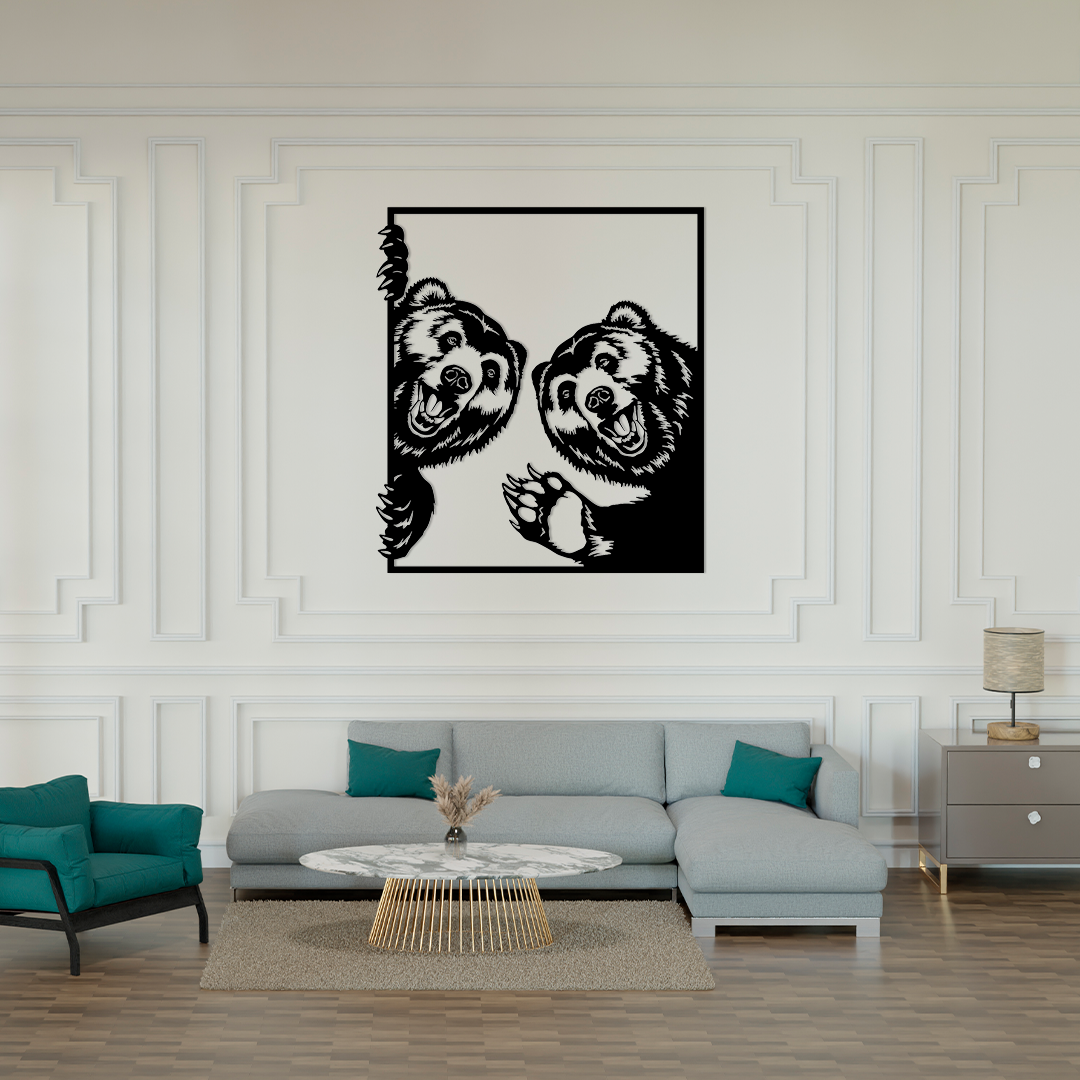 HAPPY BEARS METAL WALL ART