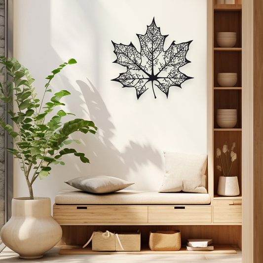 LEAF FLOWERS METAL WALL ART