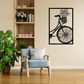 BICYCLE WITH FLOWERS METAL WALL ART