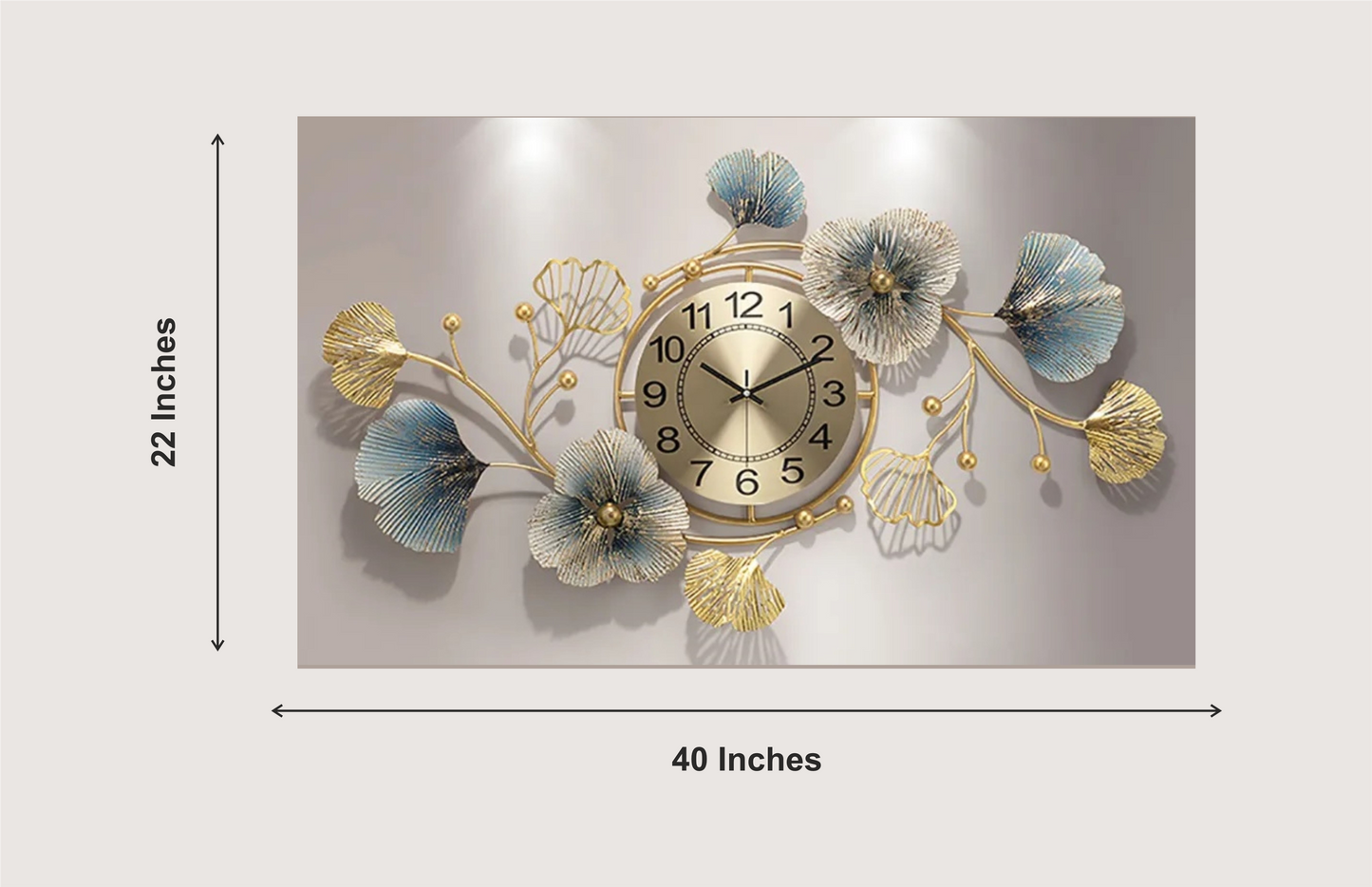 Decorative Floral Iron Metal wall clock