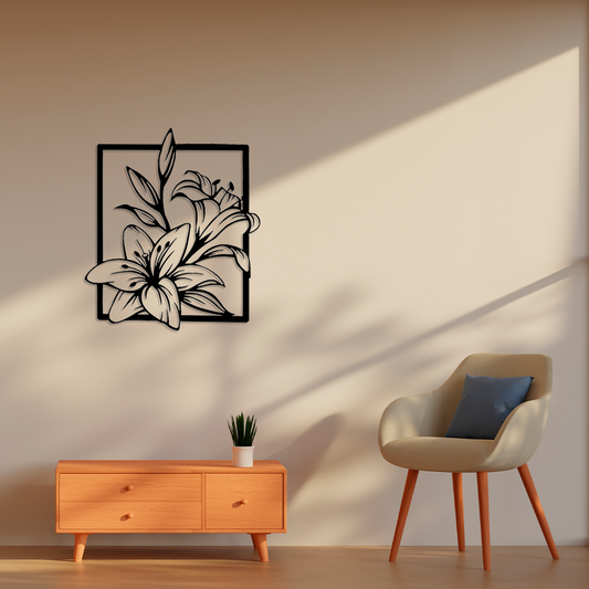 STYLISH FLOWER DESIGN METAL WALL ART