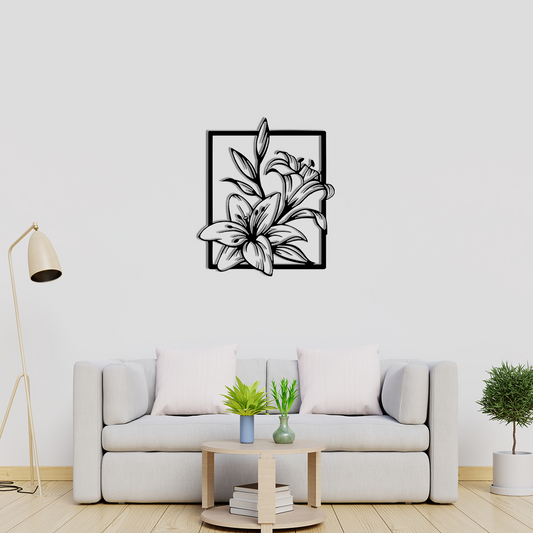 STYLISH FLOWER DESIGN METAL WALL ART