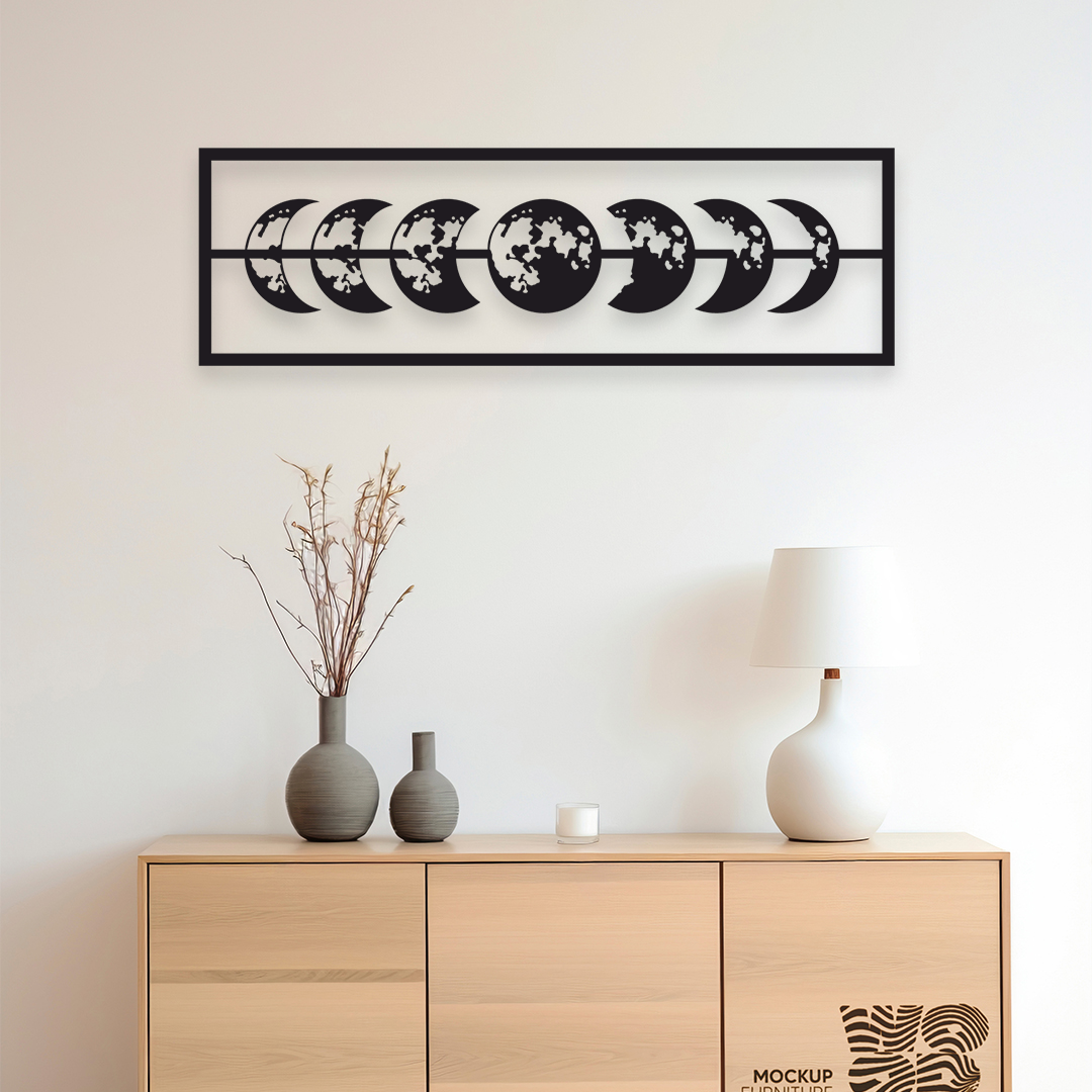 MOON PHASES METAL WALL ART