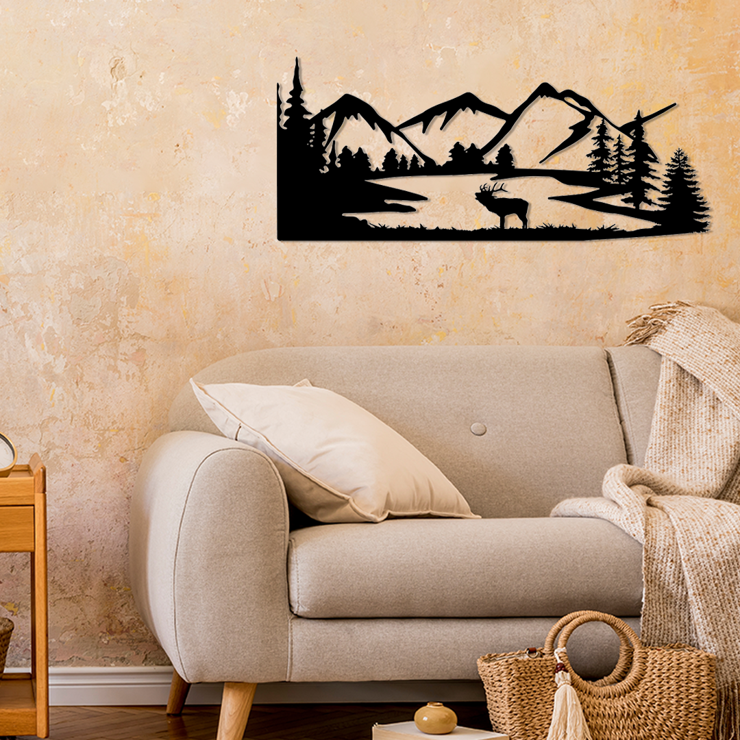 MOUNTAIN NATURE  METAL WALL ART