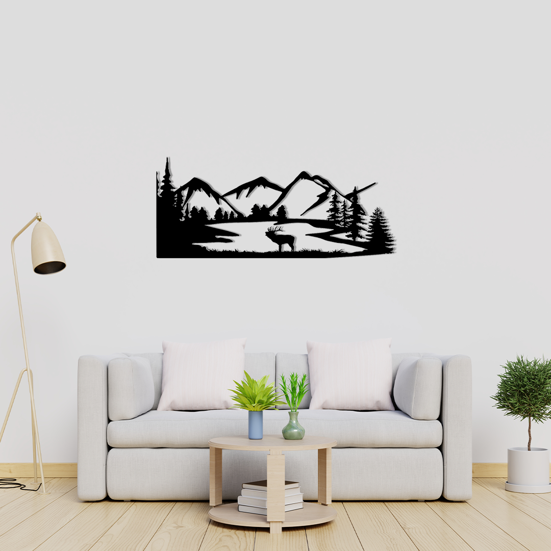 MOUNTAIN NATURE  METAL WALL ART