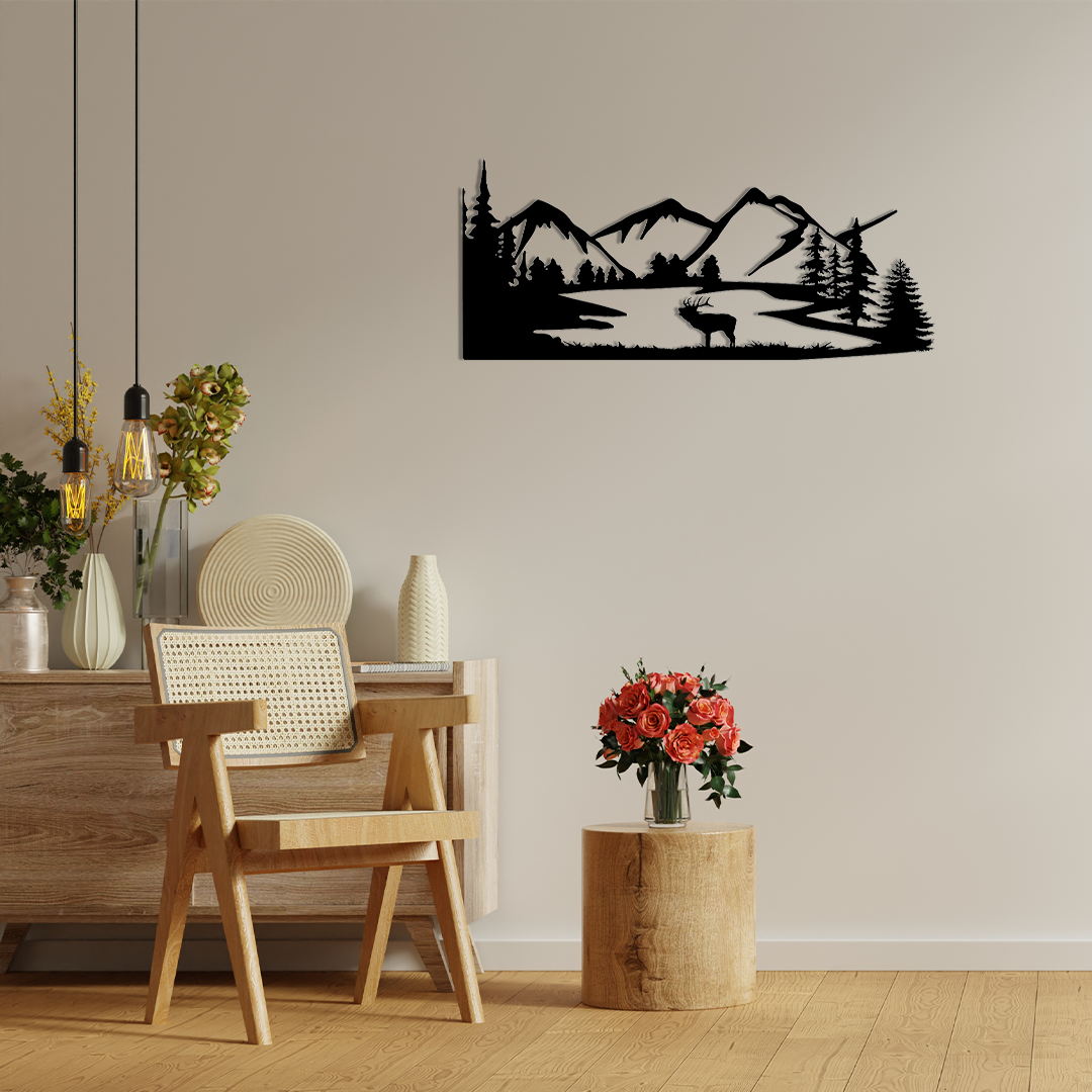 MOUNTAIN NATURE  METAL WALL ART