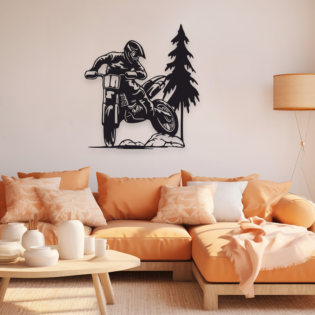 MOTORCYCLE CHOPPER METAL WALL ART