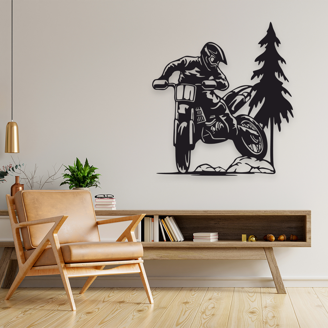 MOTORCYCLE CHOPPER METAL WALL ART