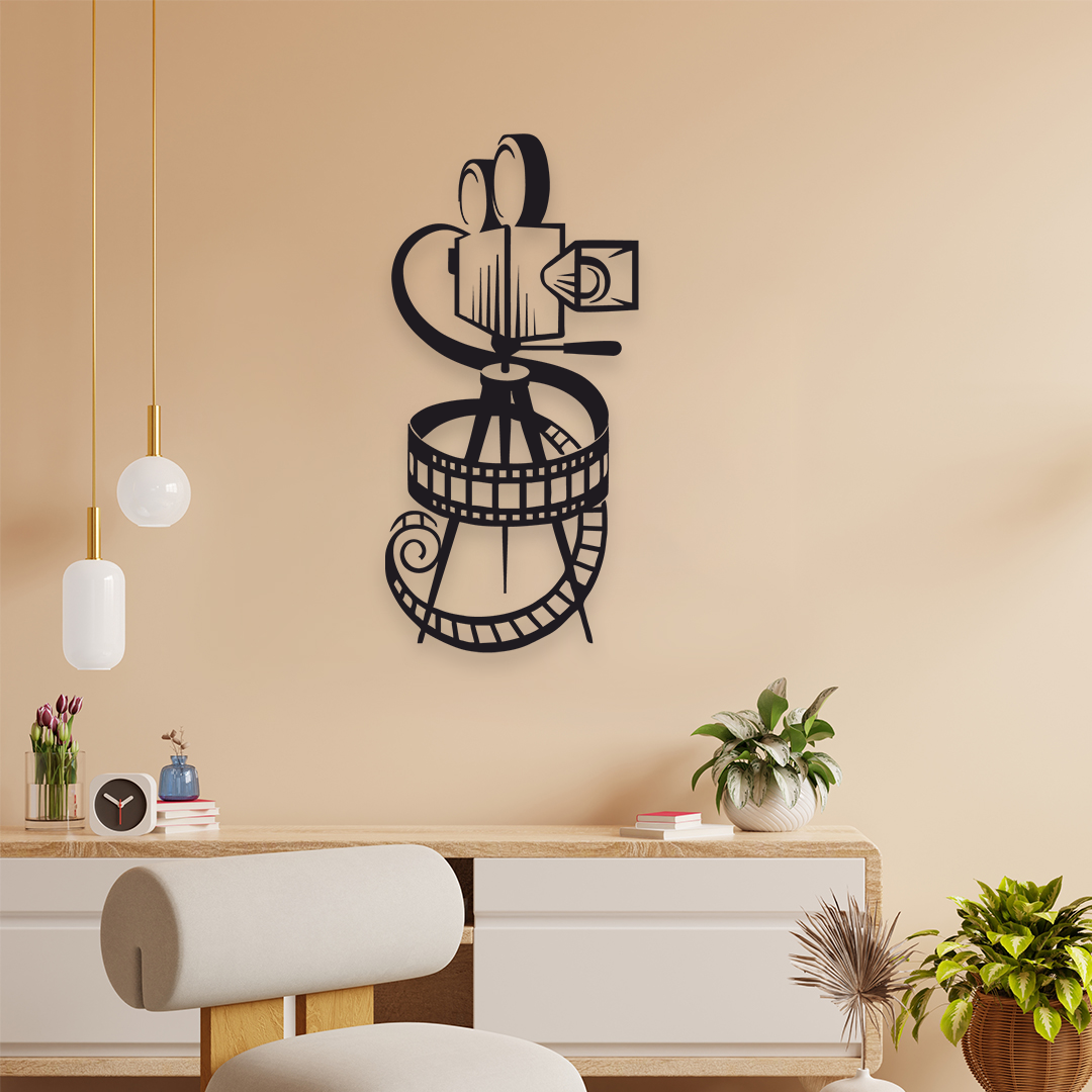 MOVIE CAMERA CINEMA METAL WALL ART