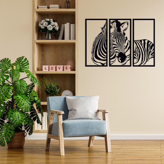 ZEBRA PANELS METAL WALL ART