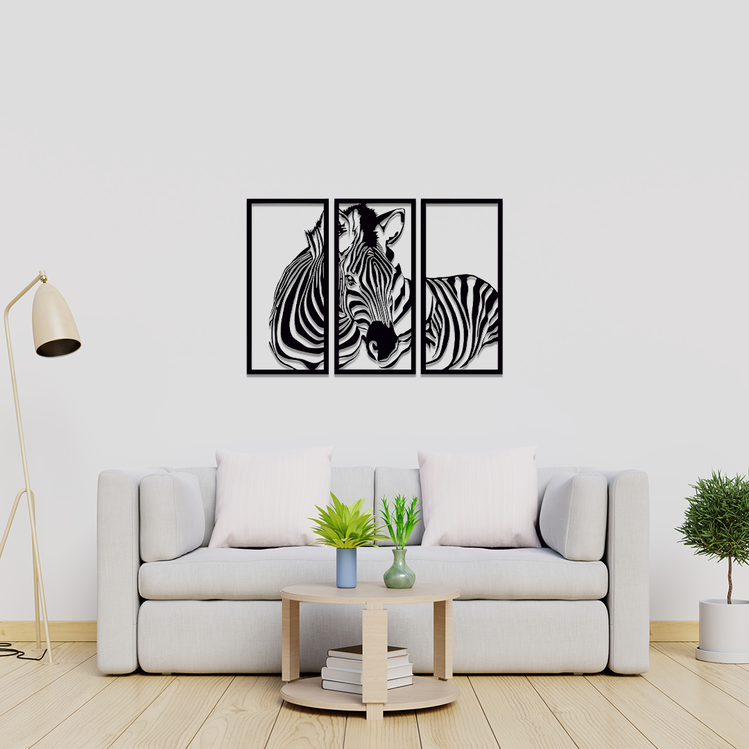 ZEBRA PANELS METAL WALL ART