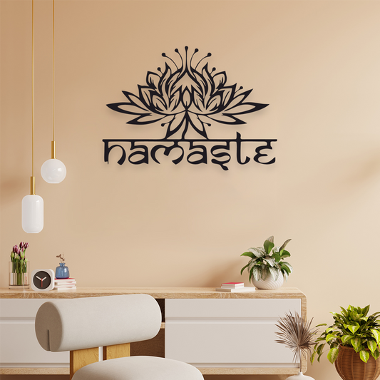 NAMASTE LOTUS METAL WALL ART