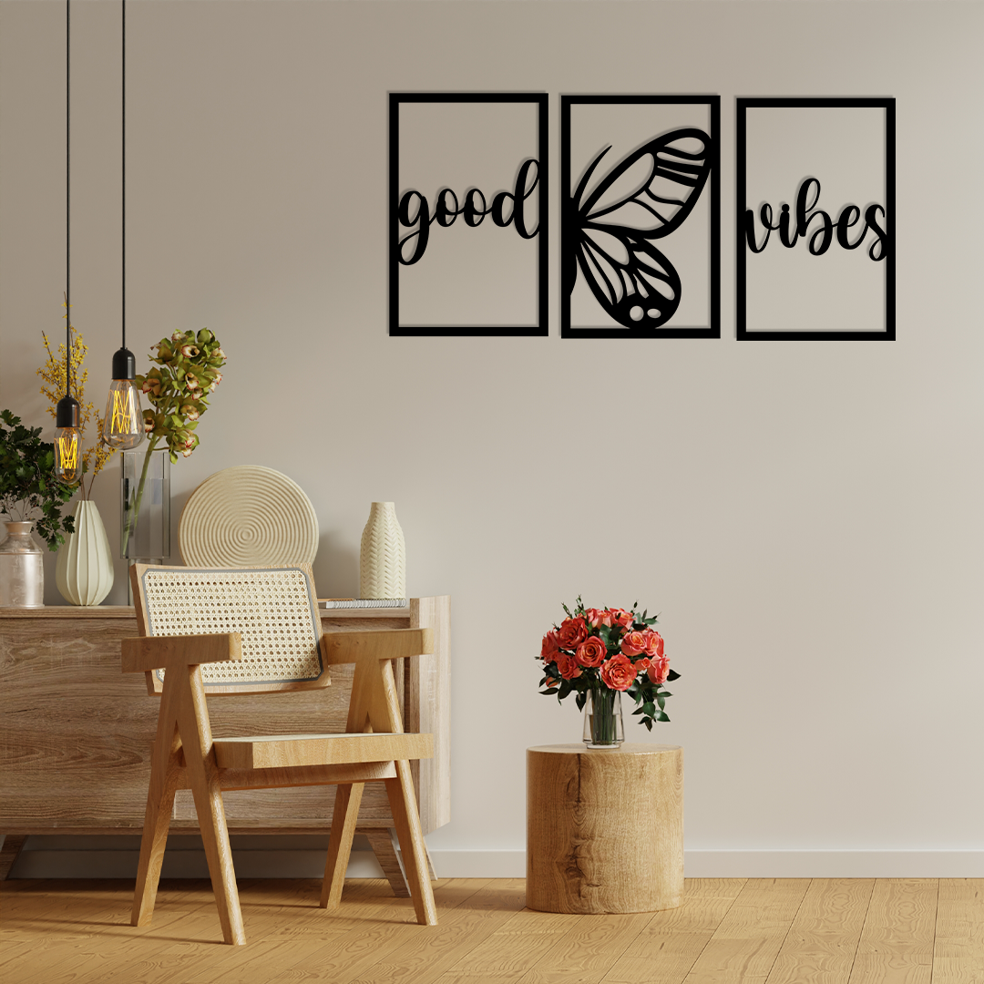 GOOD VIBES PANELS METAL WALL ART