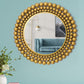 METAL MASTERY Stainless Steel Golden Finished Decorative Iron Mirror