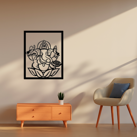 HINDU GOD GANESHA METAL WALL ART