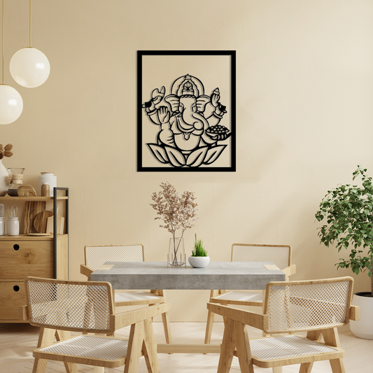 HINDU GOD GANESHA METAL WALL ART