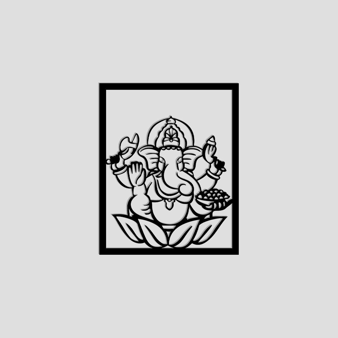 HINDU GOD GANESHA METAL WALL ART