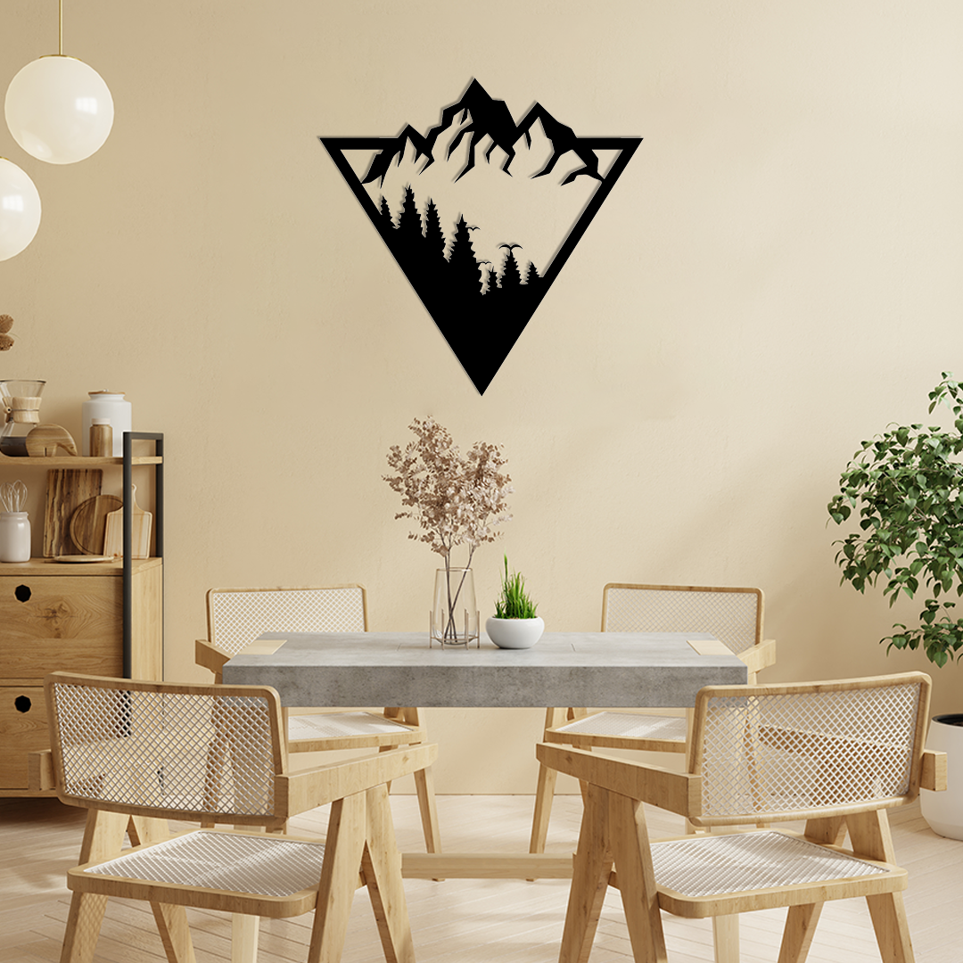 MOUNTAIN SCENE METAL WALL ART