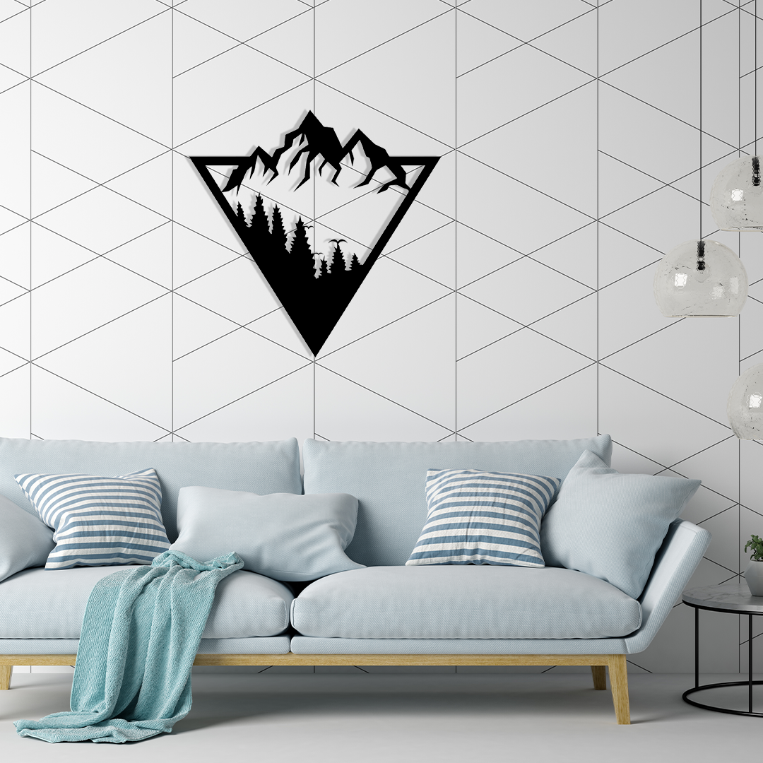 MOUNTAIN SCENE METAL WALL ART