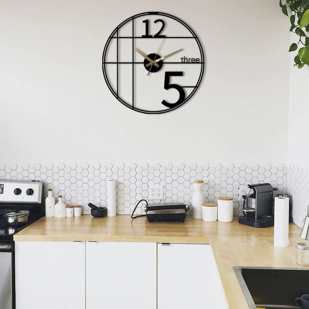 Minimal Hollow Metal Wall Clock