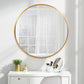 Matte Polish Golden Bordered Minimalist Round Wall Mirror