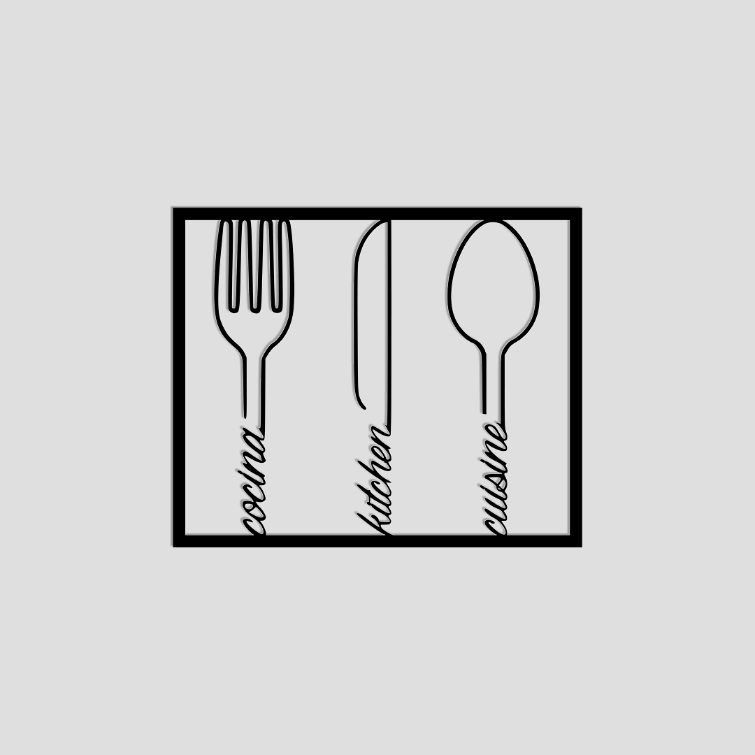 KITCHEN CUTLERY METAL WALL ART