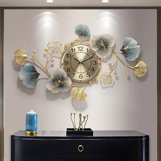 Decorative Floral Iron Metal wall clock