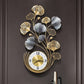 Luxury Floral Metal Wall Hanging Handmade Clock Multicolor