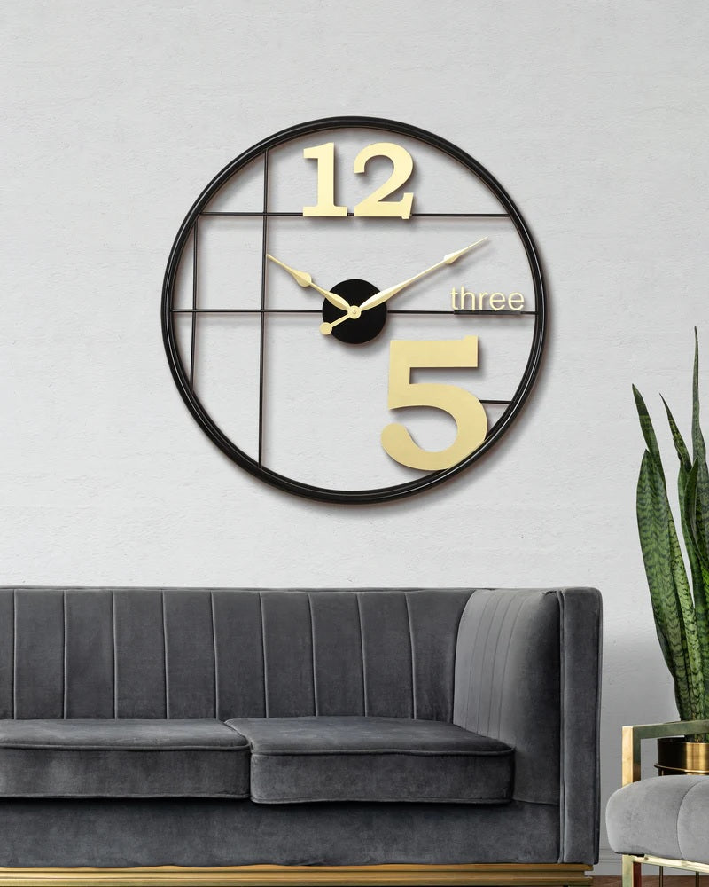 Minimal Hollow Metal Wall Clock