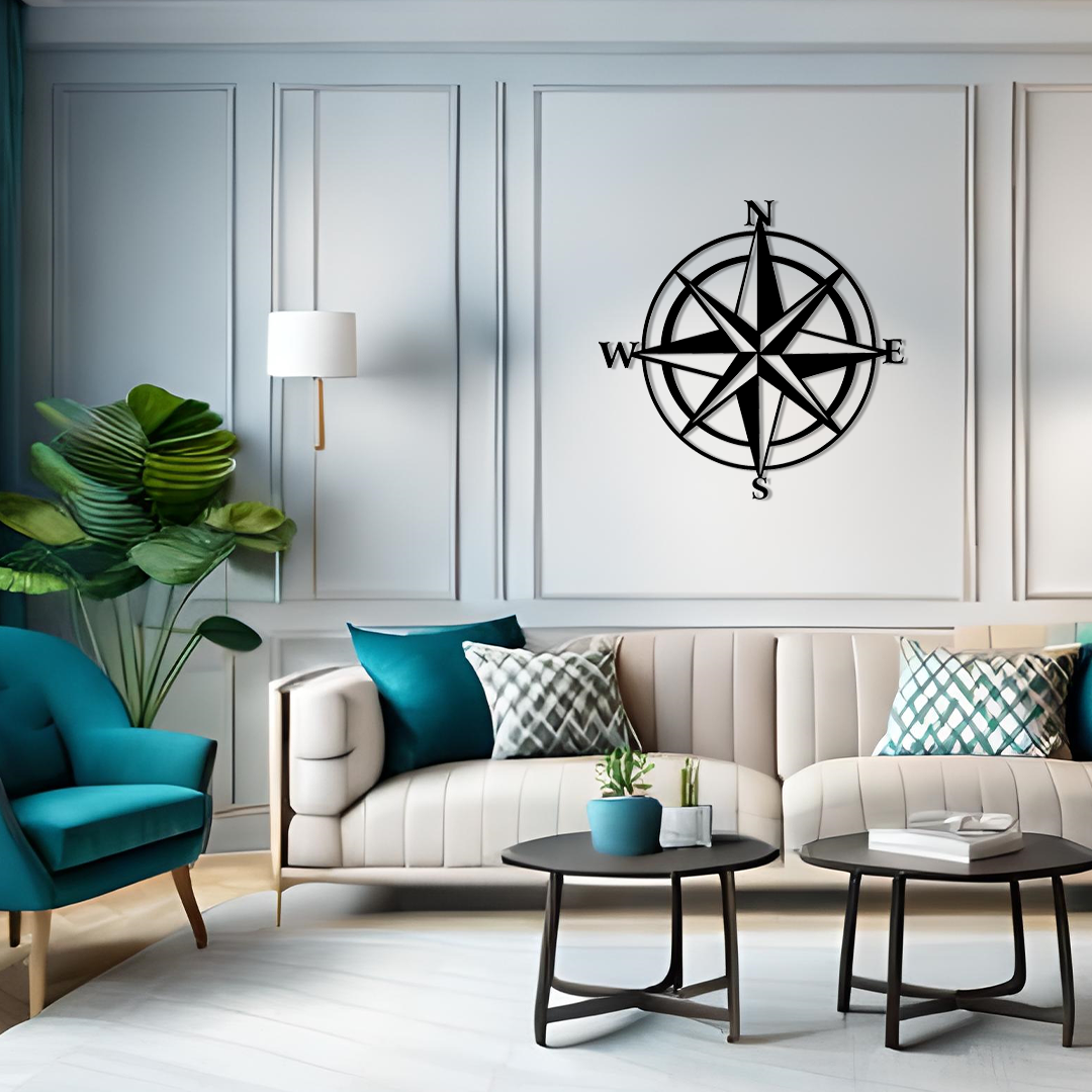 COMPASS METAL WALL ART