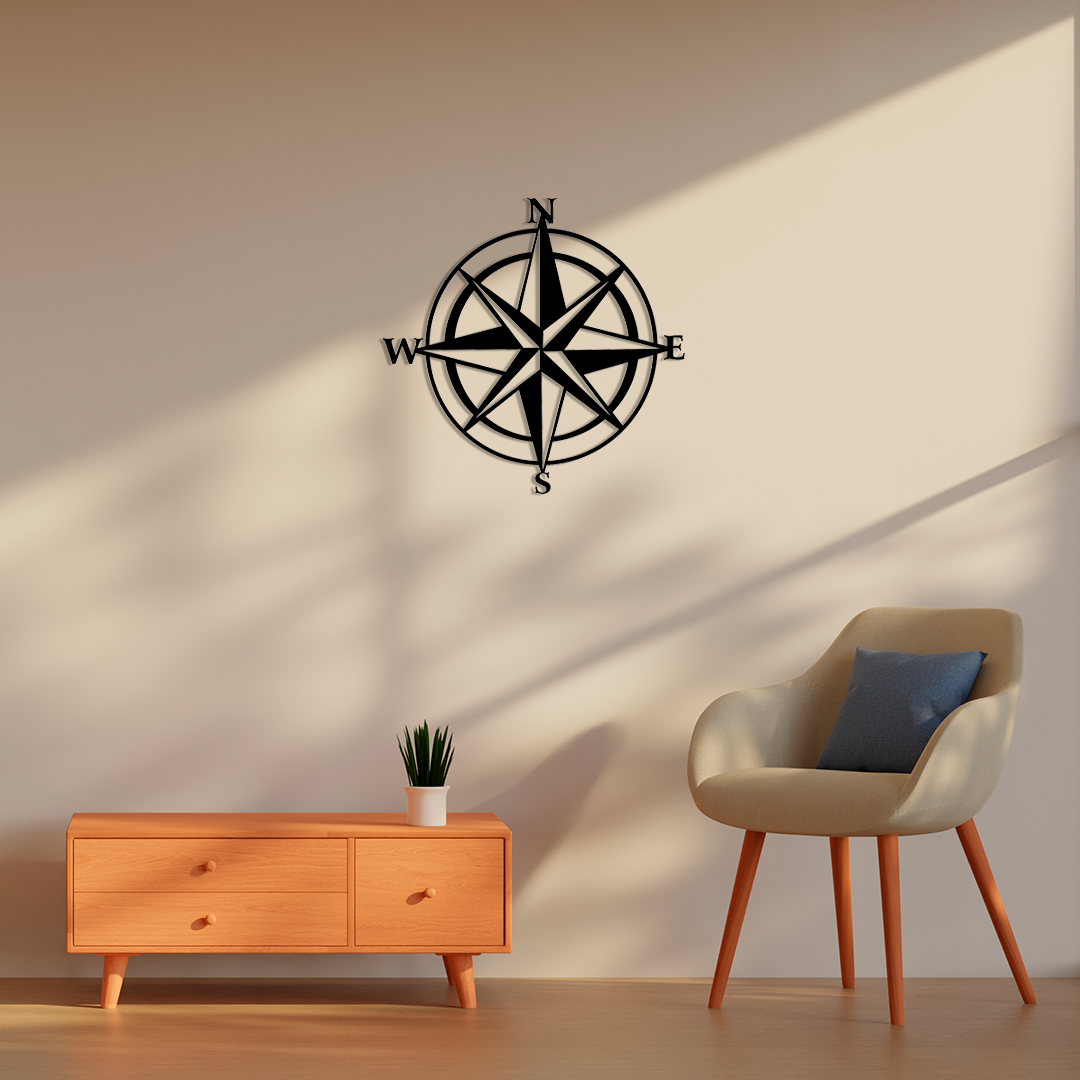 COMPASS METAL WALL ART