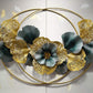 Blooming Flowers metallic 2 Ring Wall Hanging