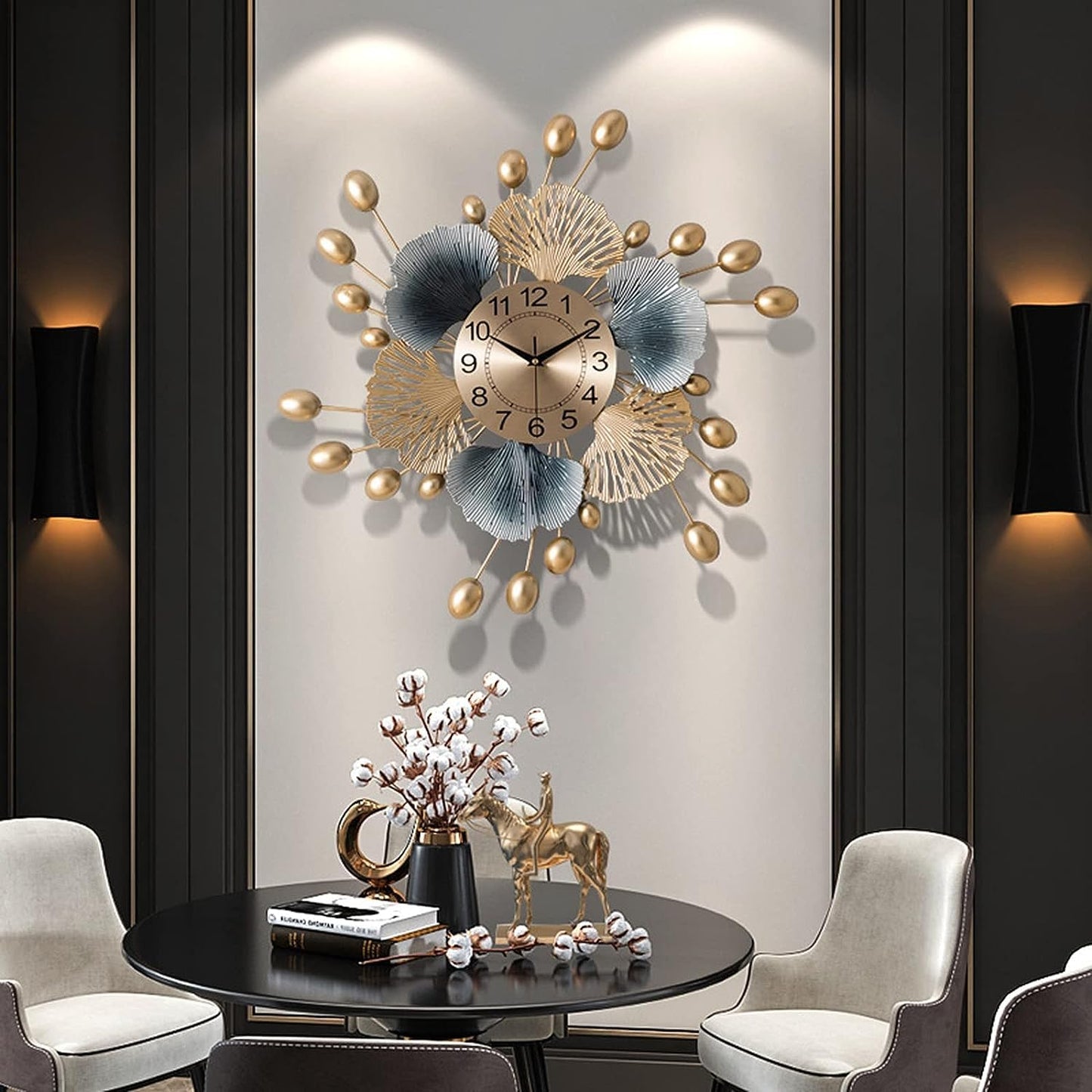 Wall Clock Fashion 3D Art Metal Wall Clocks